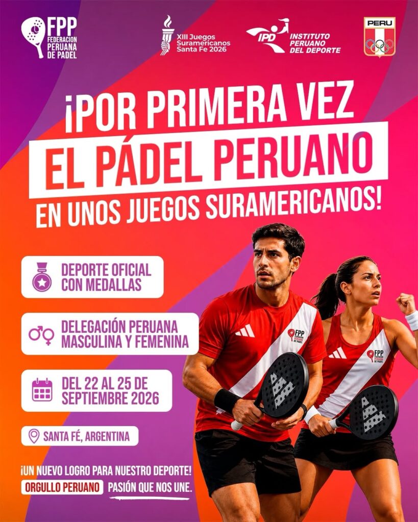 ¡POR PRIMERA VEZ EN LA HISTORIA! EL PÁDEL PERUANO ESTARÁ EN LOS JUEGOS SURAMERICANOS 710573046 18056445974559484 1240064207627574055 n
